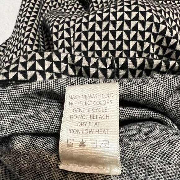 Max Studio London Wide Leg Pants M Geometric Print Black White Stretch Palazzo - Picture 7 of 11